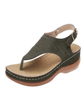 Women's Orthopedic Sandals Casual Flat Shoes Flip Flops Ladies Low-Wedge Comfort